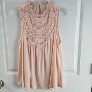Blush pink sleepless high neck blouse